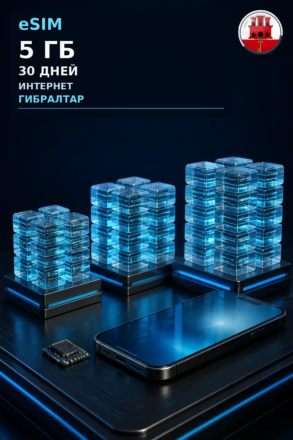 eSIM Гибралтар — 5 ГБ, 30 дней — интернет