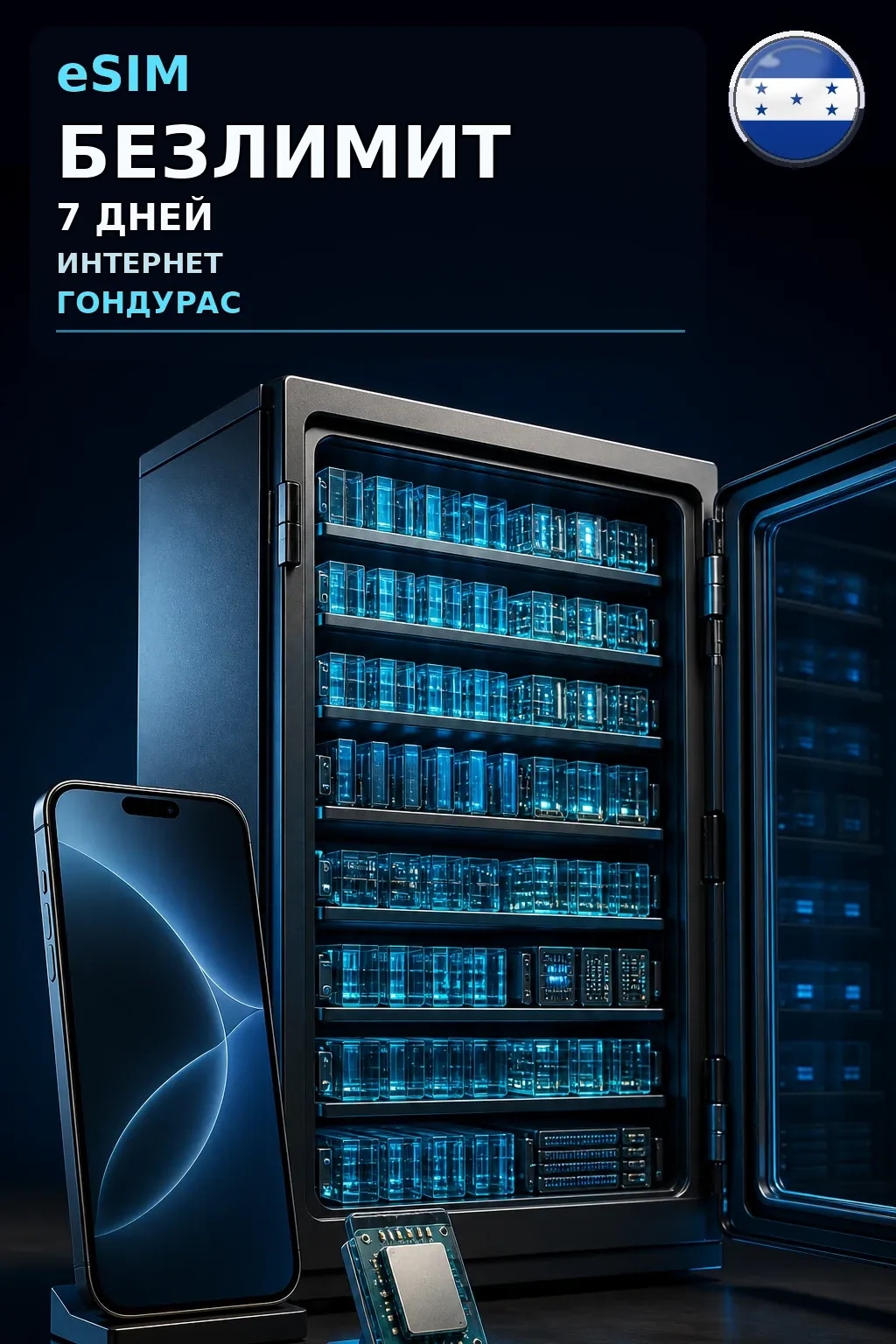 eSIM Гондурас — БЕЗЛИМИТ, 7 дней — интернет