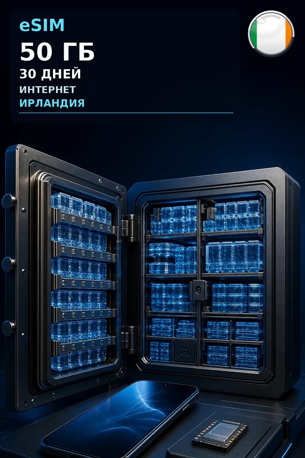 eSIM Ирландия — 50 ГБ, 30 дней — интернет
