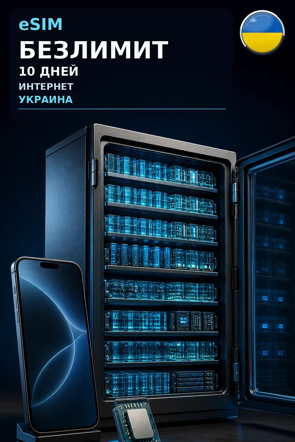 eSIM Украина — БЕЗЛИМИТ, 10 дней — интернет