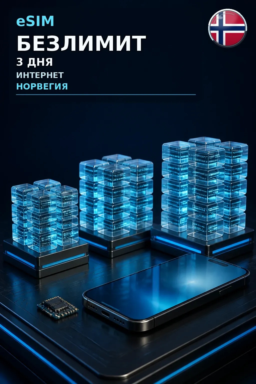 eSIM Норвегия — БЕЗЛИМИТ, 3 дня — интернет
