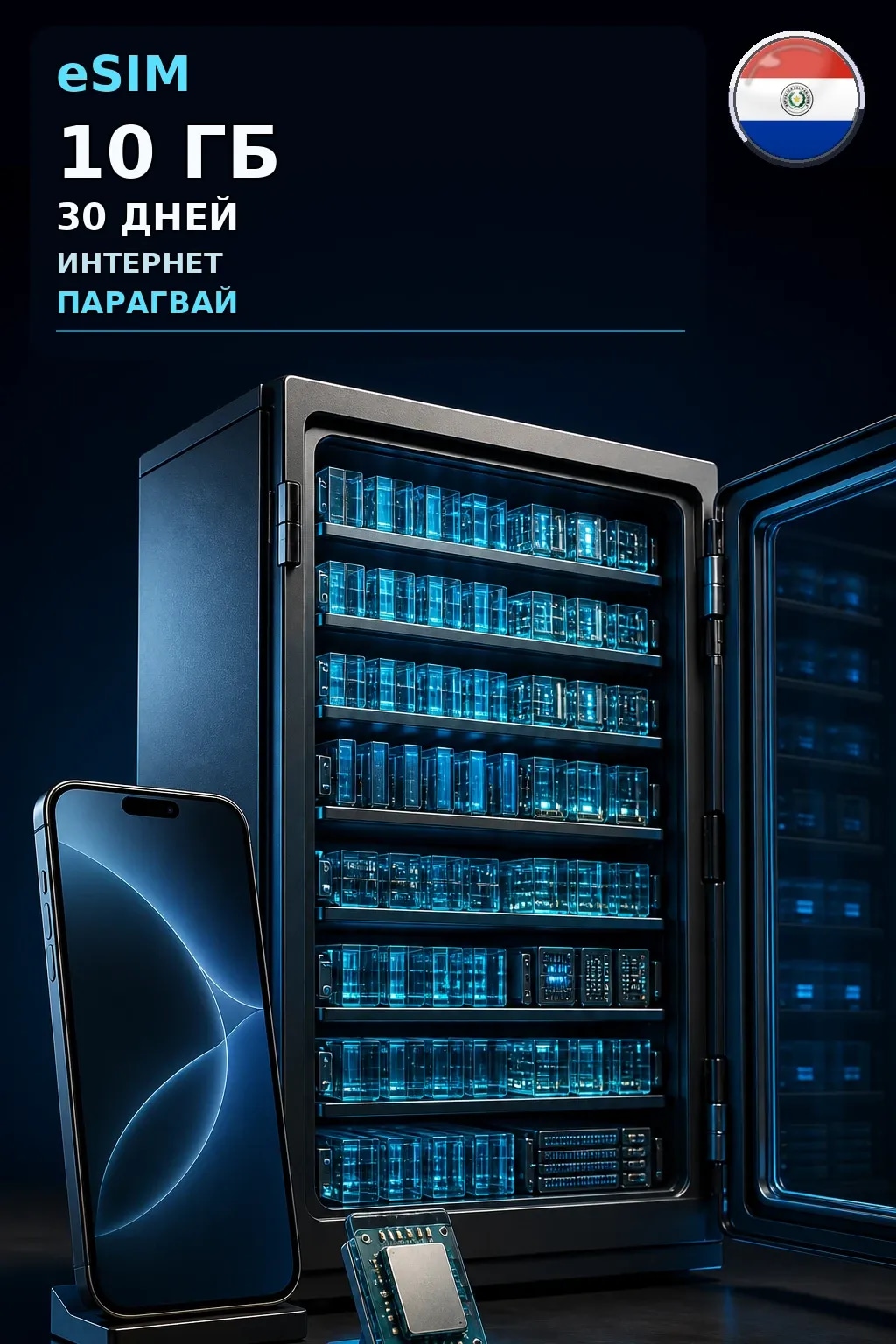 eSIM Парагвай — 10 ГБ, 30 дней — интернет