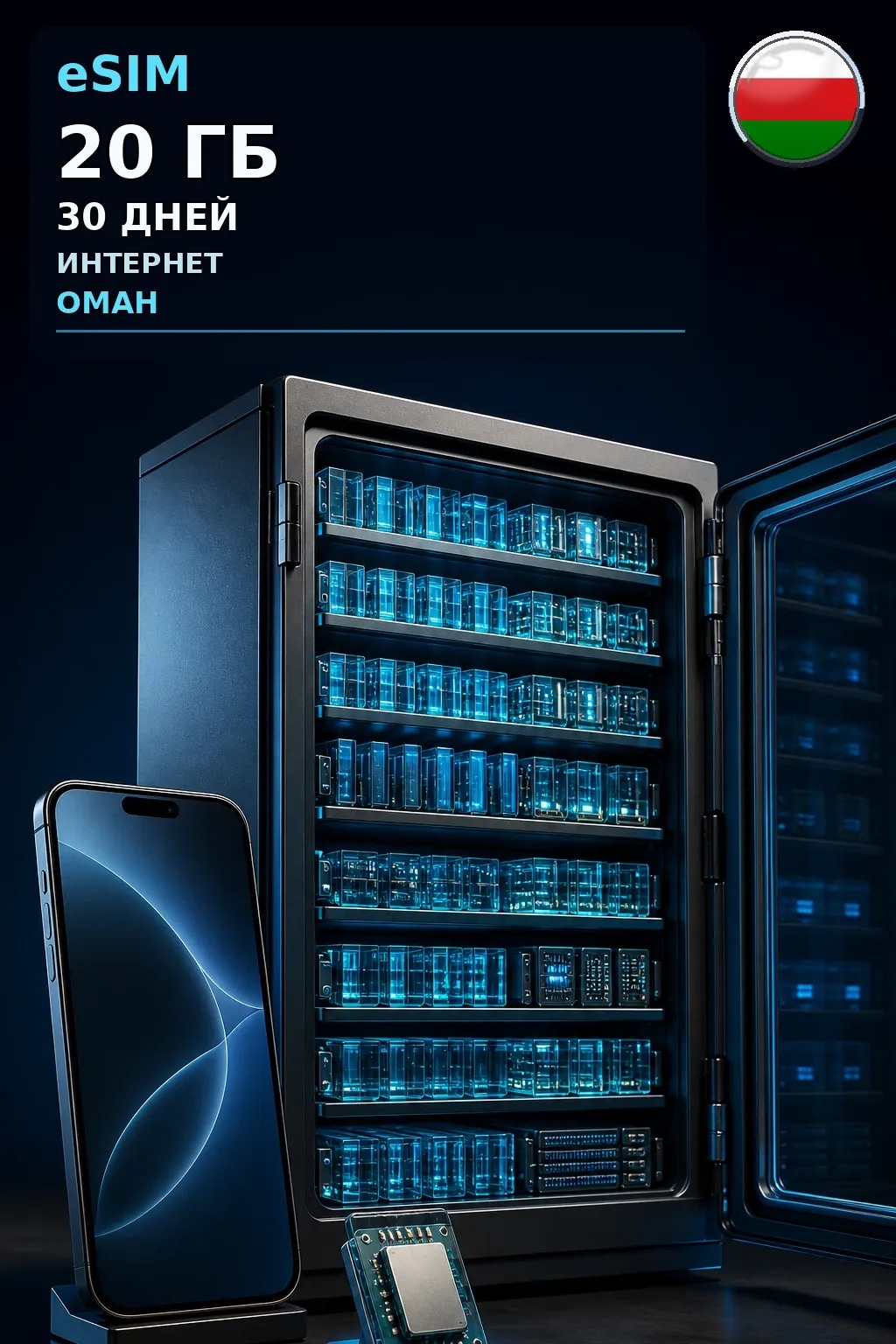 eSIM Оман — 20 ГБ, 30 дней — интернет