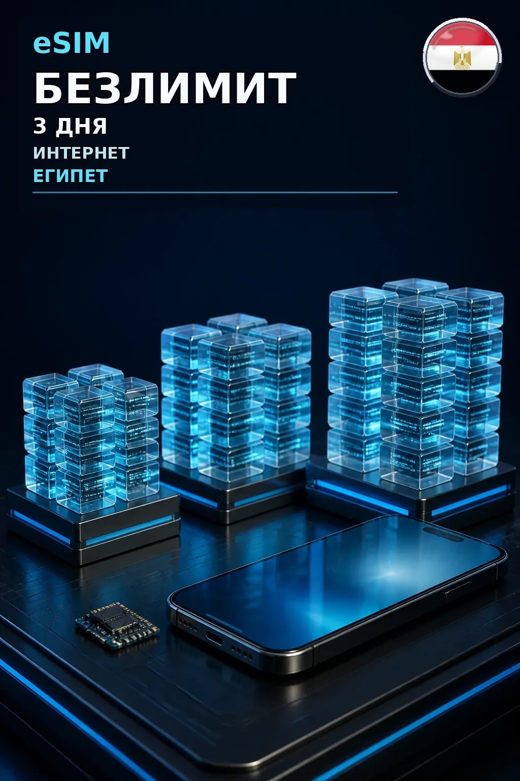 eSIM Египет — БЕЗЛИМИТ, 3 дня — интернет