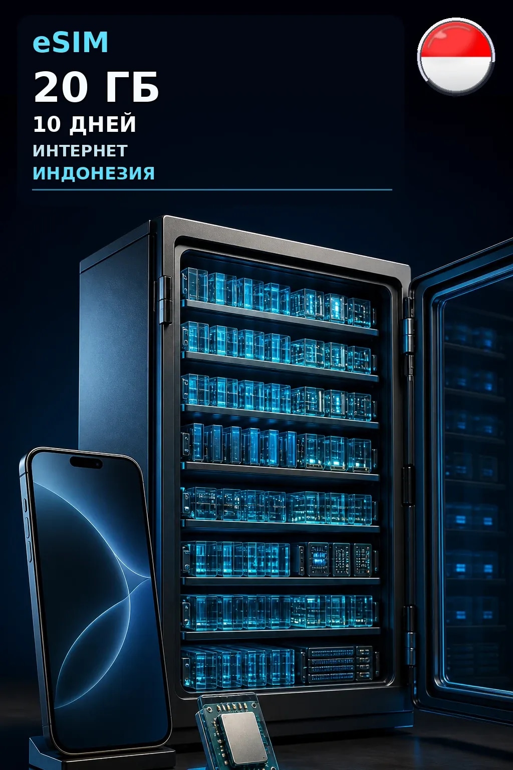 eSIM Индонезия — 20 ГБ, 10 дней — интернет