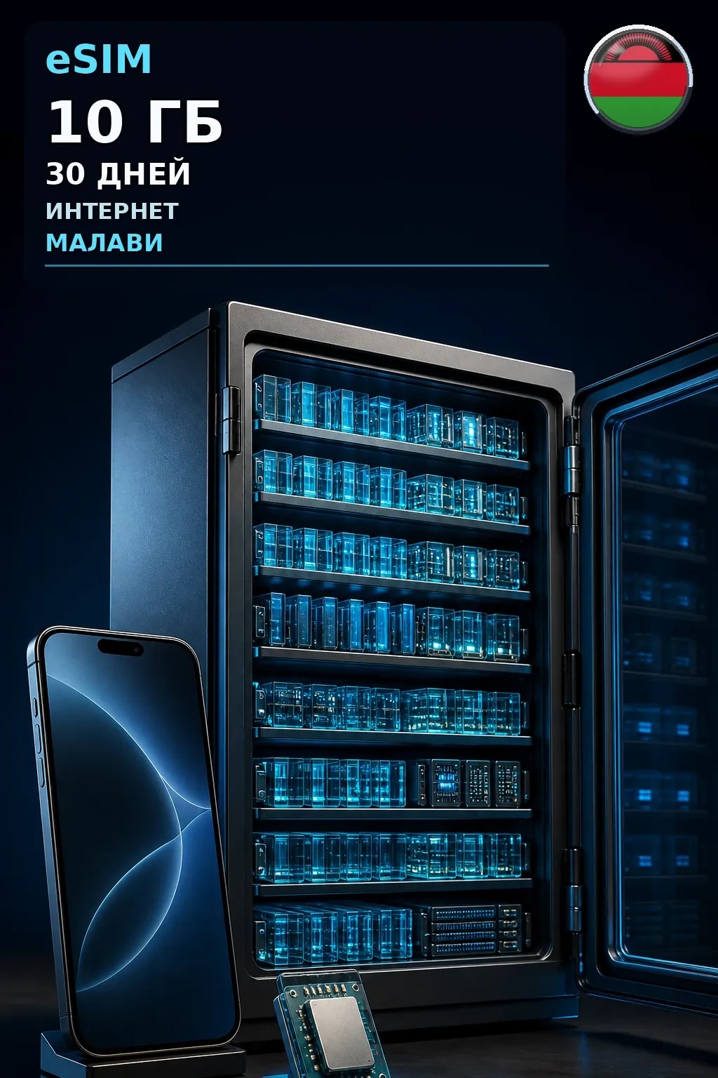 eSIM Малави — 10 ГБ, 30 дней — интернет