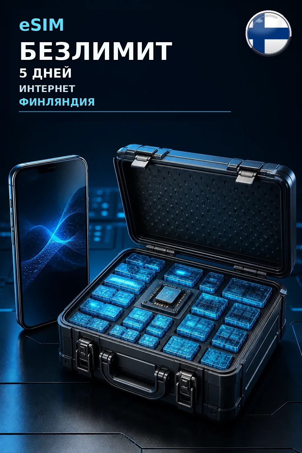 eSIM Финляндия — БЕЗЛИМИТ, 5 дней — интернет